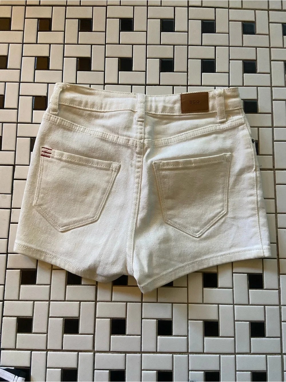 BDG White High-Rise Denim Shorts